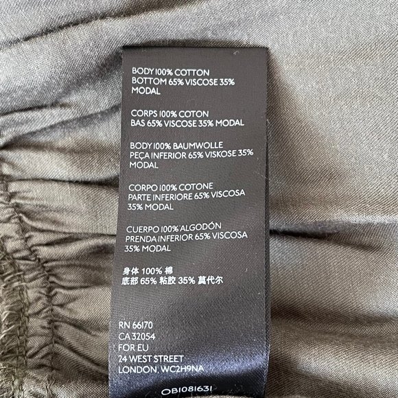 Maeve army green tiered v-neck, XS - Picture 5 of 5